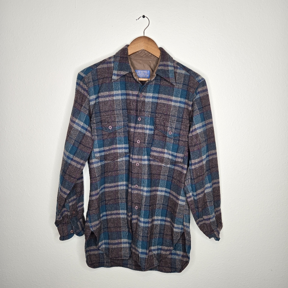 Pendleton Brown And Green Button Down Shirt - image 5
